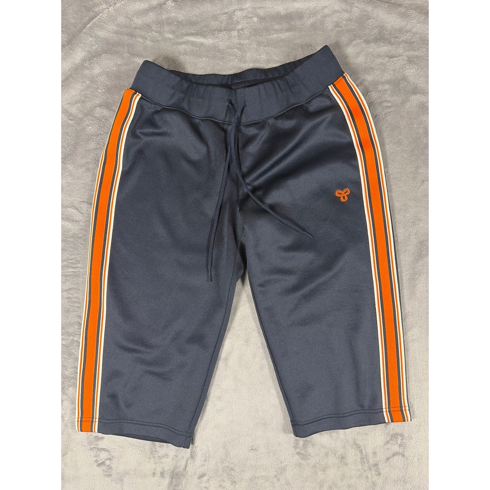 Tna Aritzia Navy Blue Orange Side Stripe Track Shorts Women Medium 97687